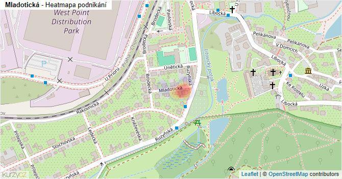 Mladotická - mapa podnikání