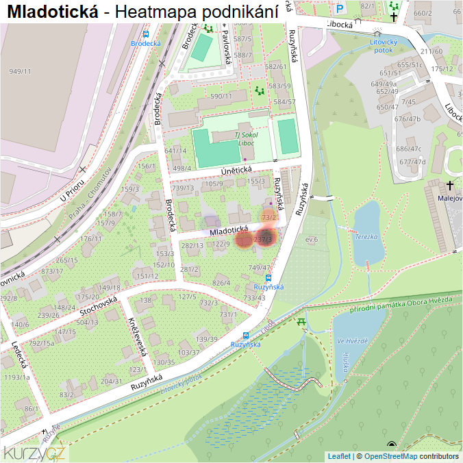 Mapa Mladotická - Firmy v ulici.