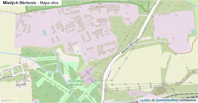 Mladých Běchovic - mapa ulice