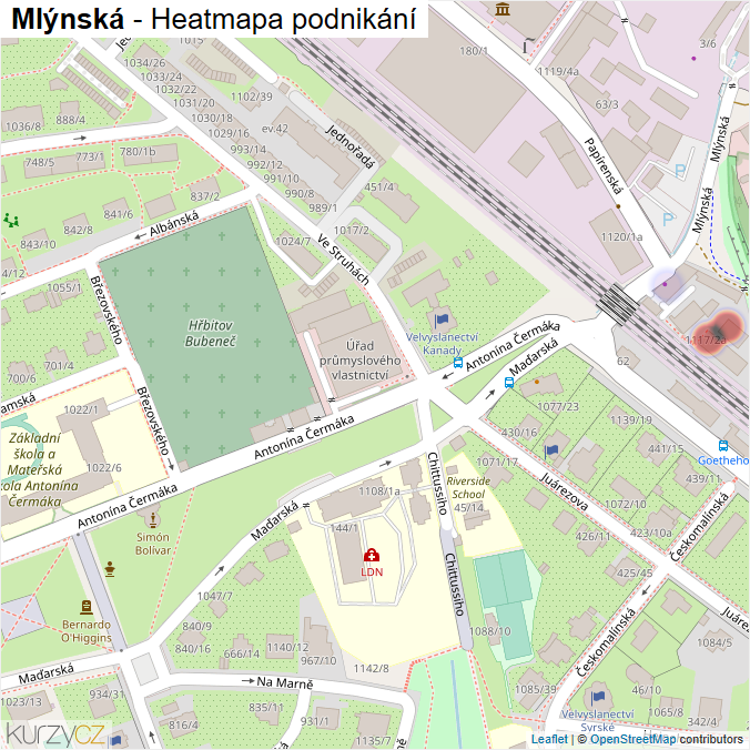 Mapa Mlýnská - Firmy v ulici.