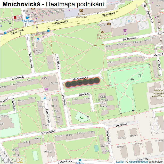 Mapa Mnichovická - Firmy v ulici.
