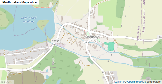 Modlanská - mapa ulice