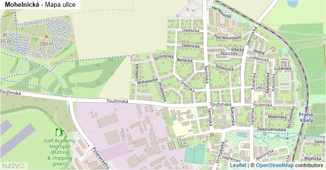 Mohelnická - mapa ulice