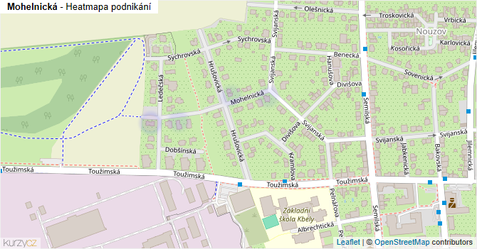 Mohelnická - mapa podnikání