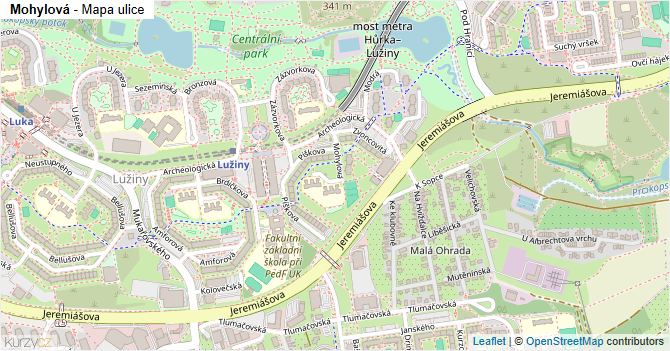 Mohylová - mapa ulice