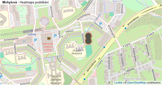 Mohylová - mapa podnikání
