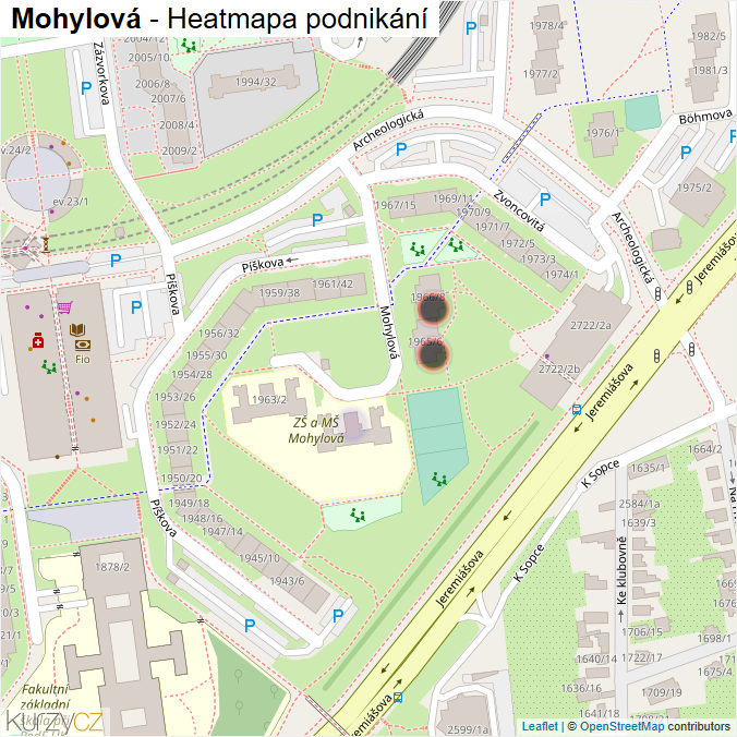 Mapa Mohylová - Firmy v ulici.