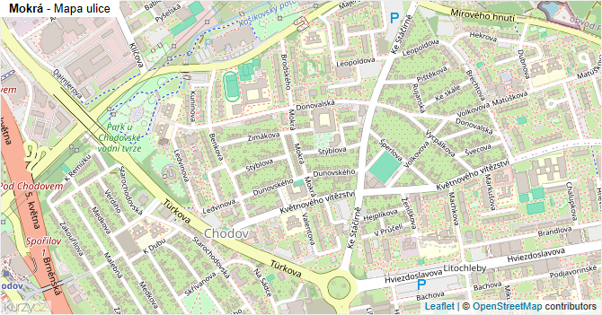 Mokrá - mapa ulice
