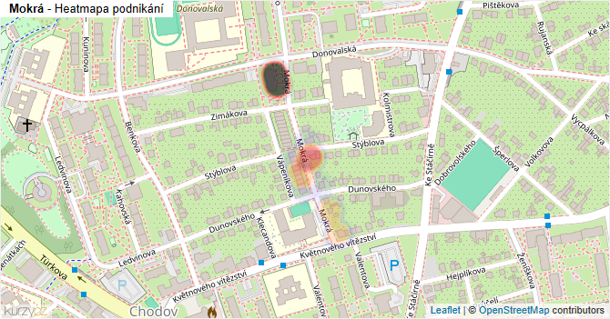 Mokrá - mapa podnikání