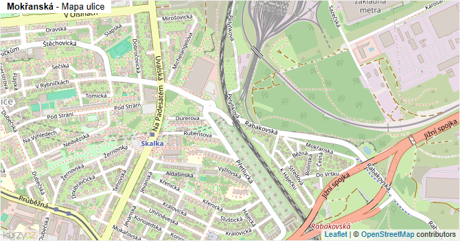 Mokřanská - mapa ulice
