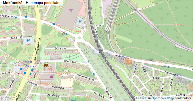 Mokřanská - mapa podnikání