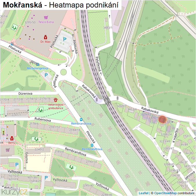 Mapa Mokřanská - Firmy v ulici.