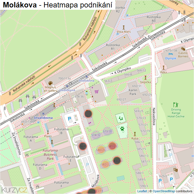 Mapa Molákova - Firmy v ulici.