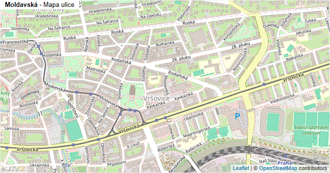 Moldavská - mapa ulice