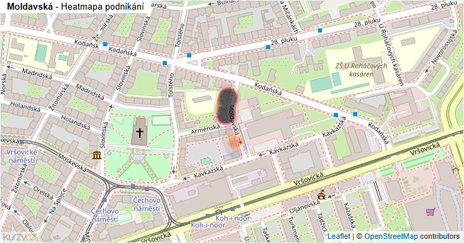Moldavská - mapa podnikání