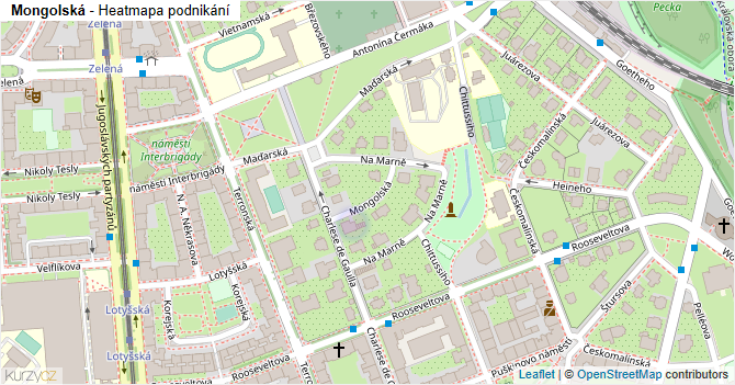Mongolská - mapa podnikání