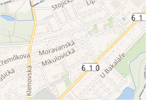 Moravanská v obci Praha - mapa ulice