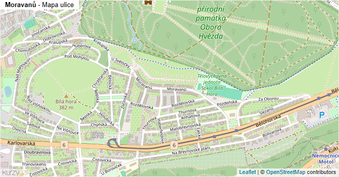 Moravanů - mapa ulice
