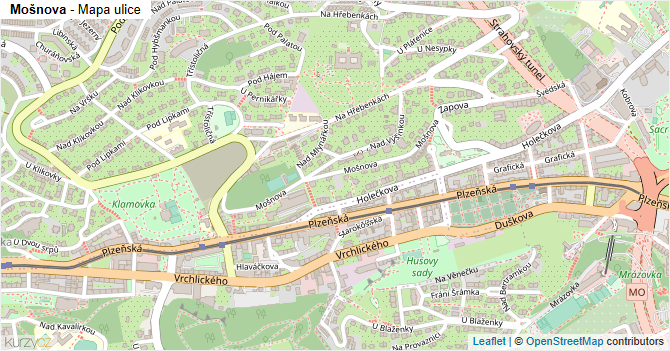 Mošnova - mapa ulice