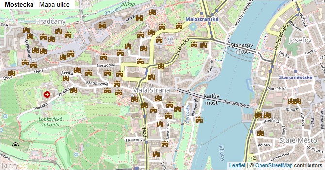 Mostecká - mapa ulice