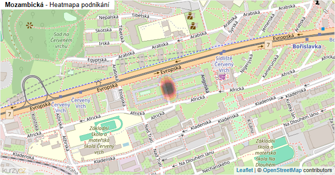 Mozambická - mapa podnikání