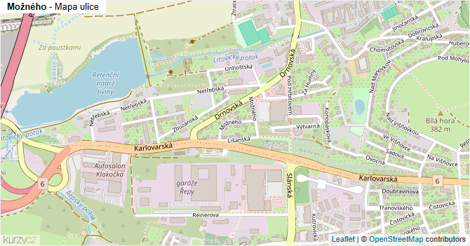 Možného - mapa ulice