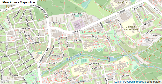 Mráčkova - mapa ulice