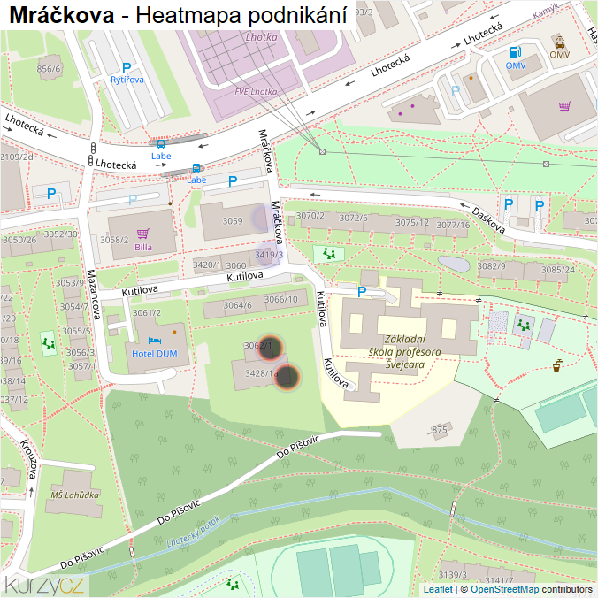 Mapa Mráčkova - Firmy v ulici.
