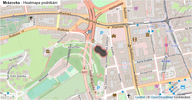 Mrázovka - mapa podnikání