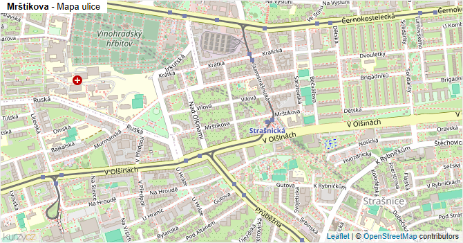 Mrštíkova - mapa ulice