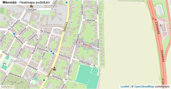 Mšenská - mapa podnikání