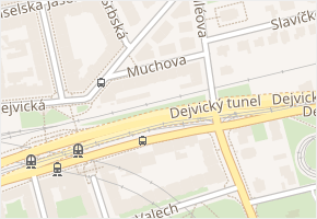 Muchova v obci Praha - mapa ulice