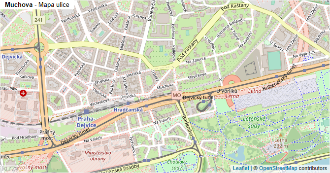 Muchova - mapa ulice