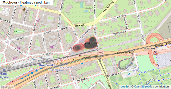 Muchova - mapa podnikání