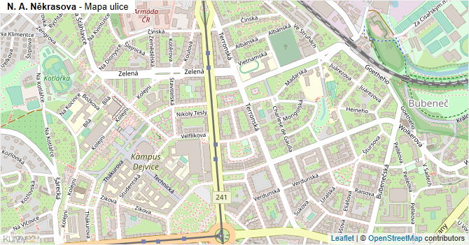 N. A. Někrasova - mapa ulice