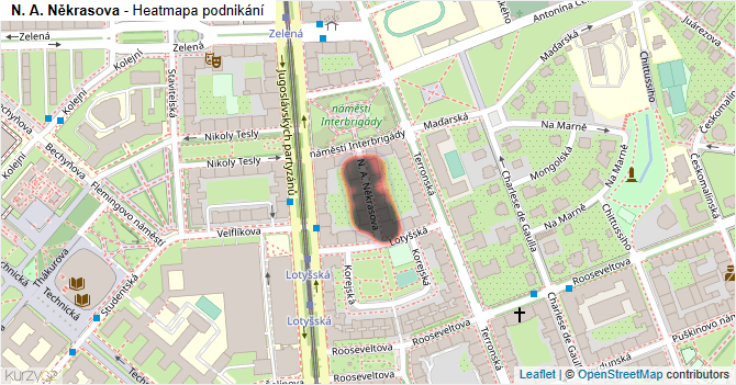 N. A. Někrasova - mapa podnikání