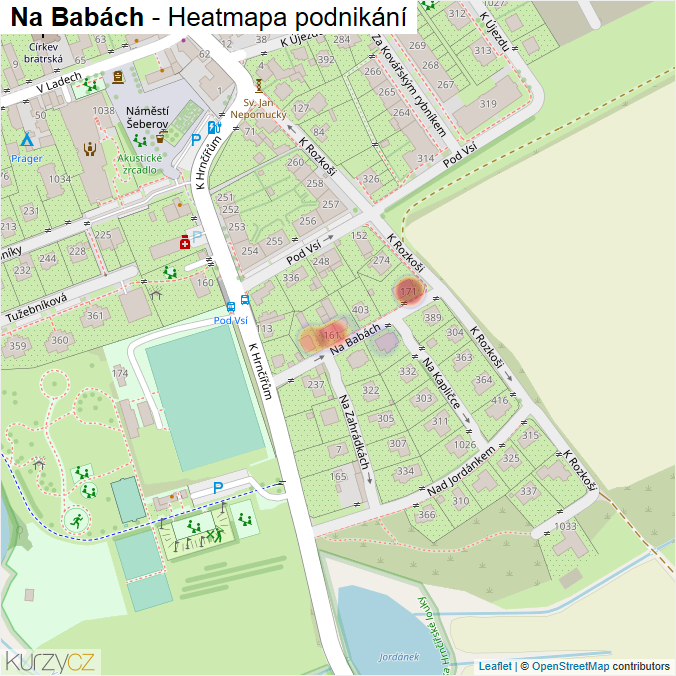 Mapa Na Babách - Firmy v ulici.