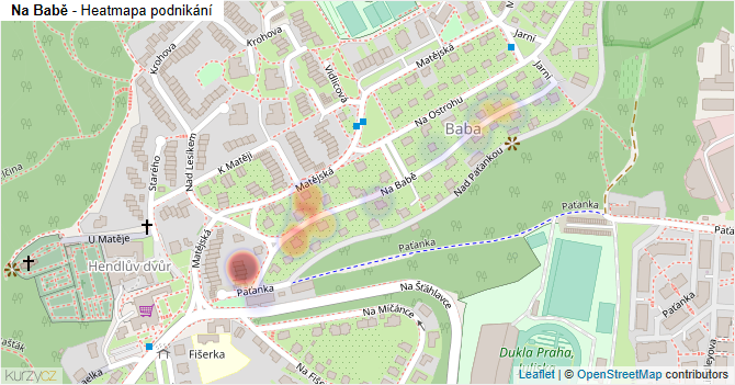 Na Babě - mapa podnikání
