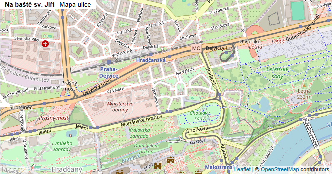 Na baště sv. Jiří - mapa ulice