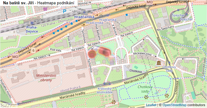 Na baště sv. Jiří - mapa podnikání
