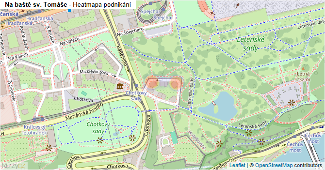 Na baště sv. Tomáše - mapa podnikání