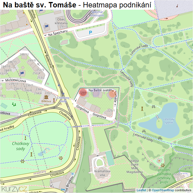 Mapa Na baště sv. Tomáše - Firmy v ulici.
