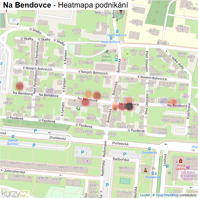 Mapa Na Bendovce - Firmy v ulici.