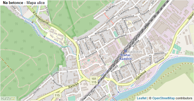 Na betonce - mapa ulice