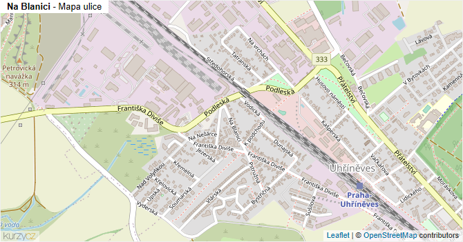 Na Blanici - mapa ulice
