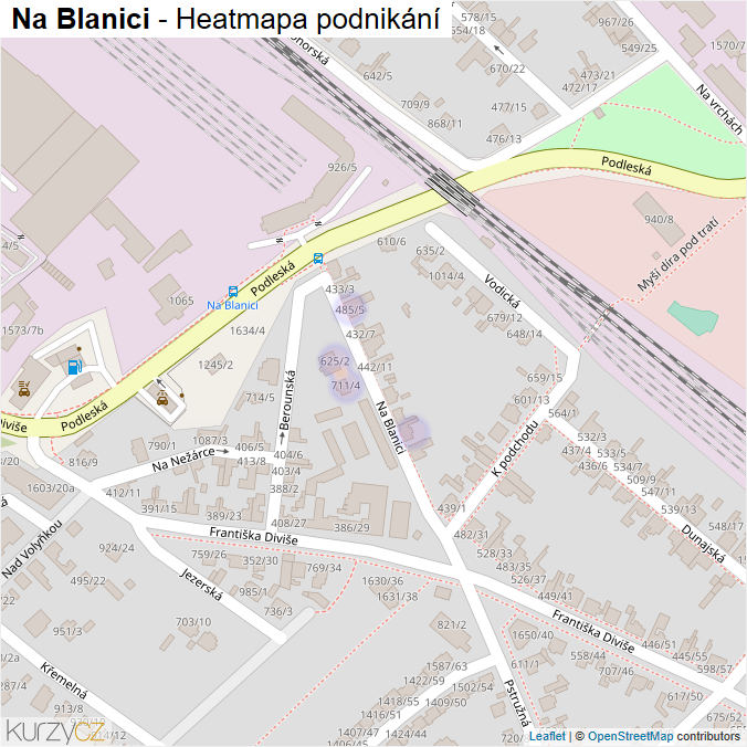 Mapa Na Blanici - Firmy v ulici.