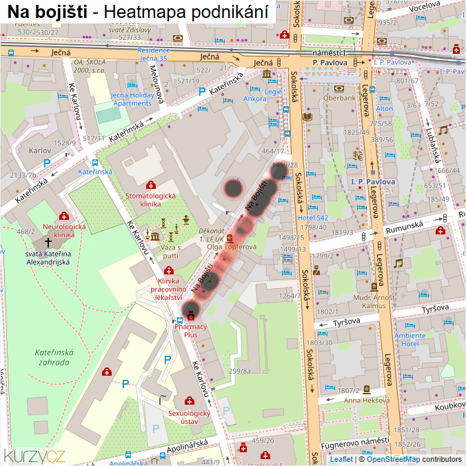 Mapa Na bojišti - Firmy v ulici.