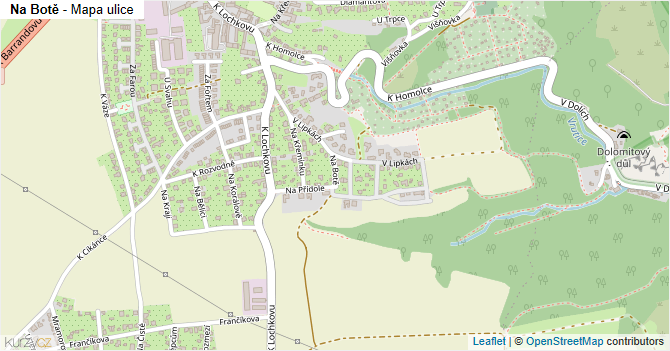 Na Botě - mapa ulice