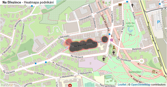 Na Březince - mapa podnikání