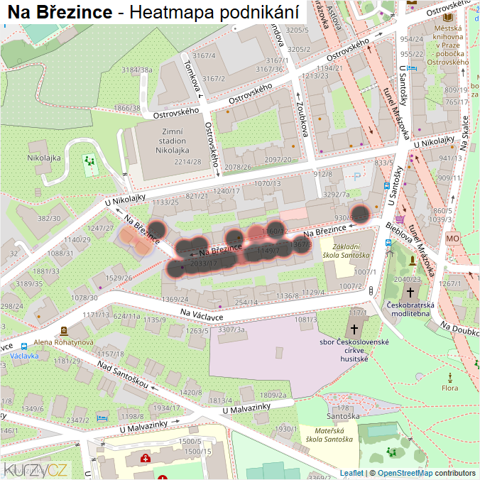 Mapa Na Březince - Firmy v ulici.